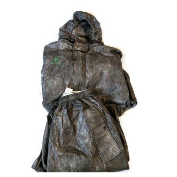 Unisex Size Medium Frogg Toggs Gray Waterproof Hooded Rain Suit - Picture 3 of 6